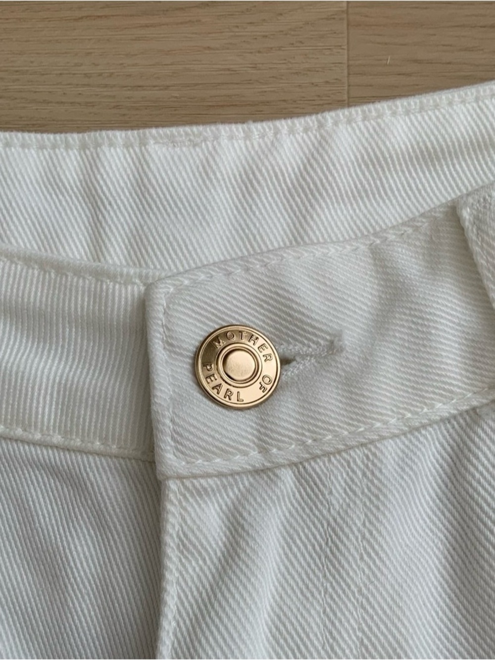 MOTHER Of Pearl White High-Rise Jeans with Pearl Embellishments - Picture 8 of 14